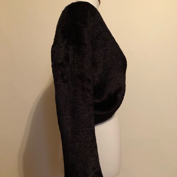 Nine West Black Cozy Fuzzy & Soft Sweater Shrug - Picture 5 of 9